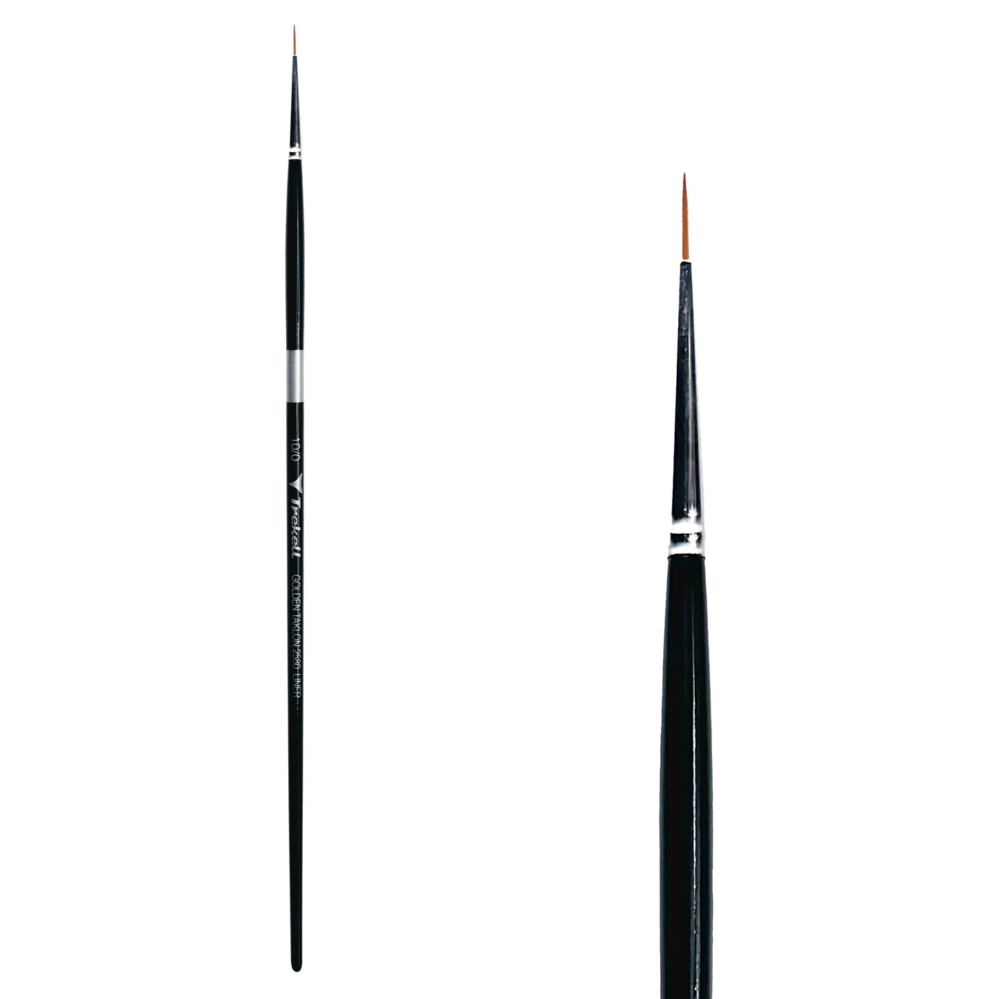Trekell Golden Taklon Long Handle Artist Brush - Size #10/0 Liner
