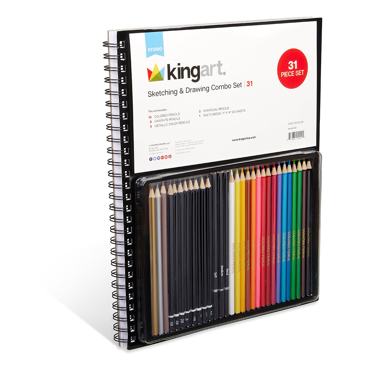 Sketch & Draw Combo, Hardcover Book & 30 pc Pencil Set