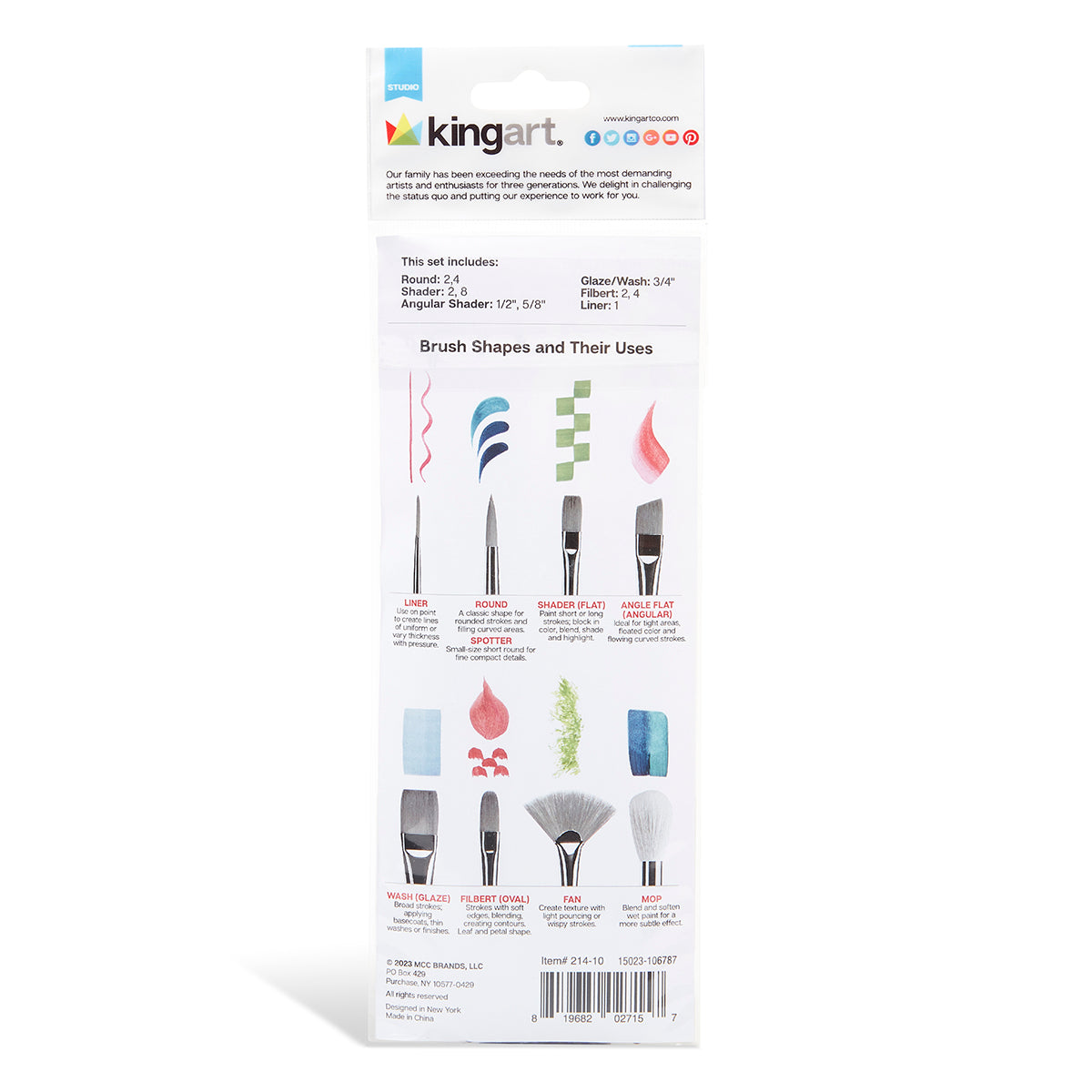 Studio White Nylon Brush Set - 10 Pieces