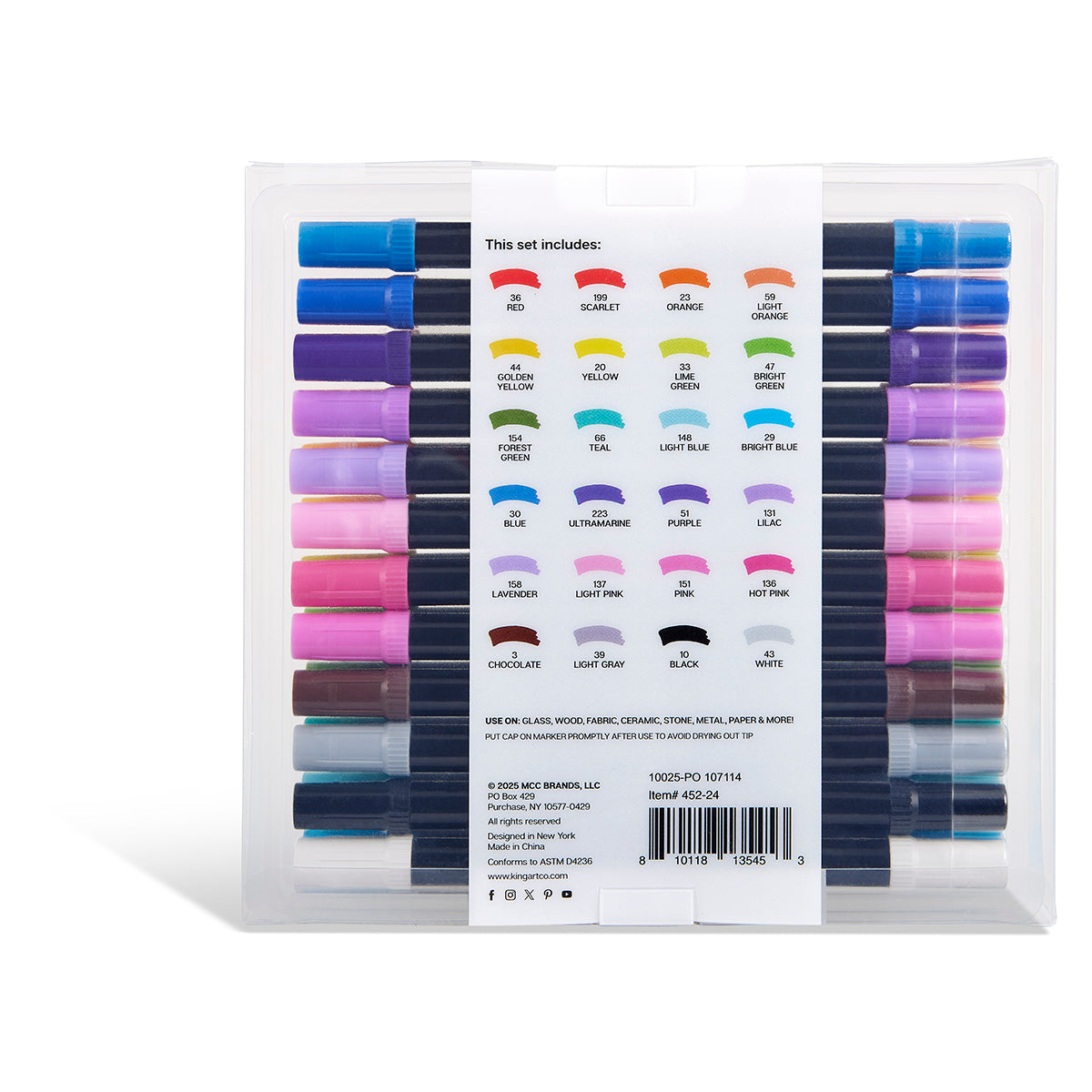 Dual Tip Acrylic Paint Pens - 24 Colors