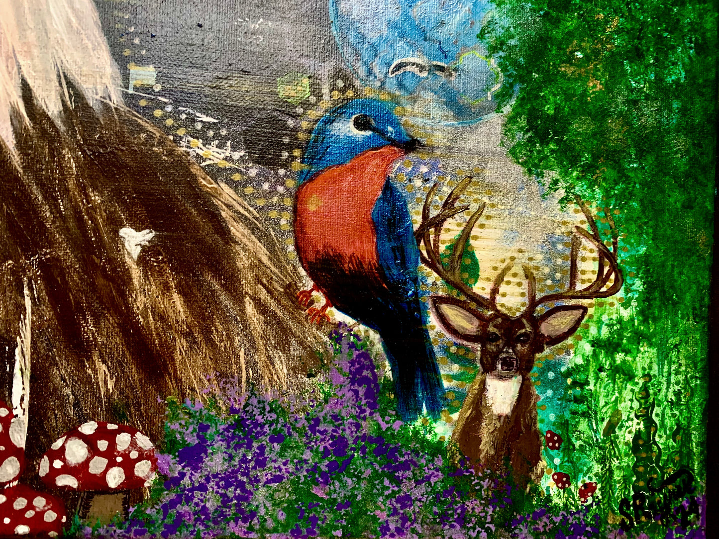 Mystics Eagle and Friends 18"x24" Acrylic on Canvas Painting by Sharmaine Rayner