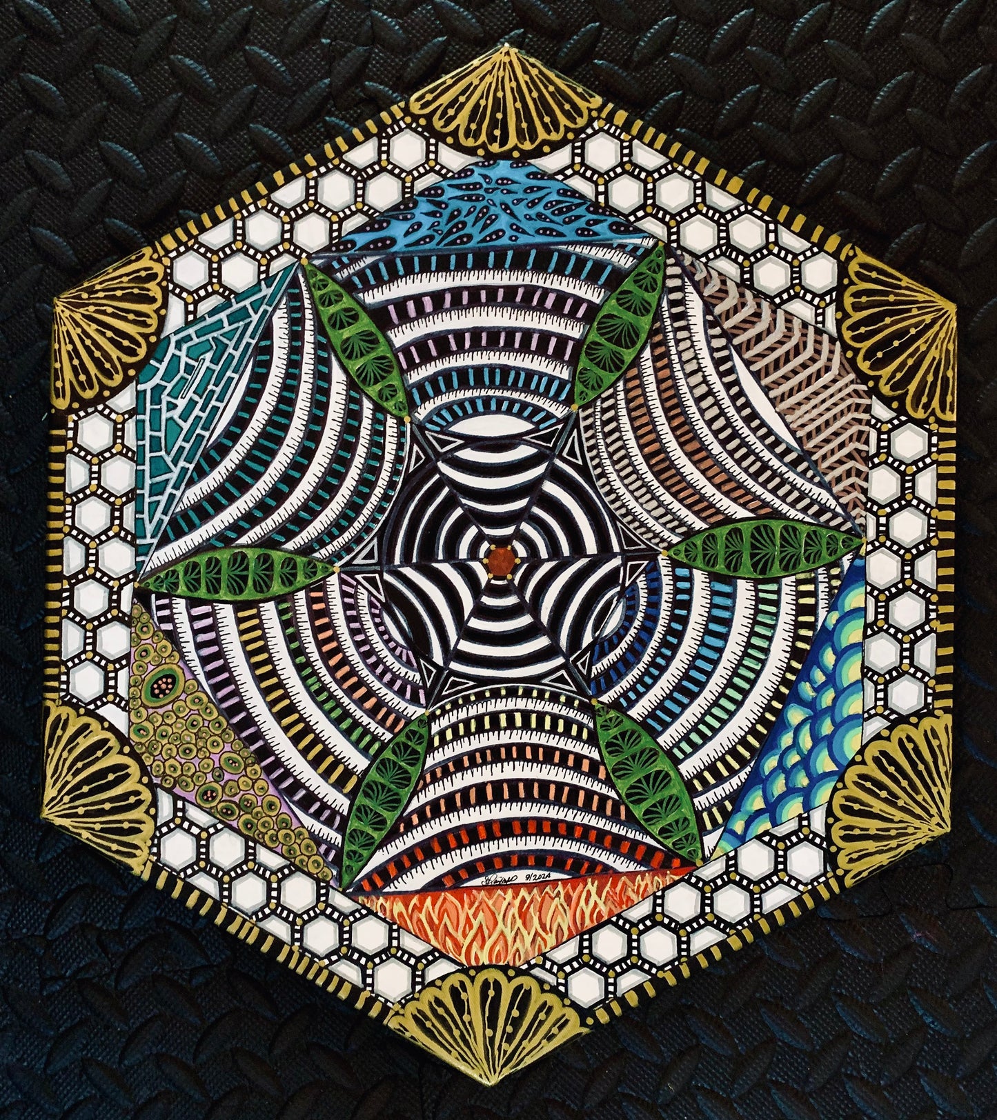 Confusing the MS- Acrylic Painting on 18"x18" Hexagon Canvas