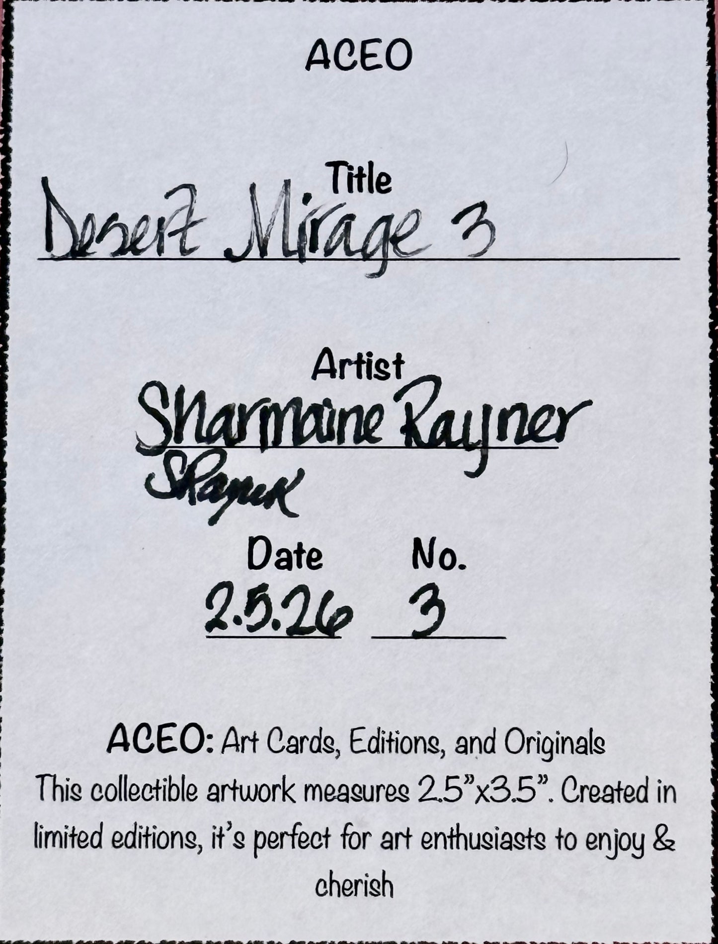 Desert Mirage 3 ACEO Card Mini Collectible Art