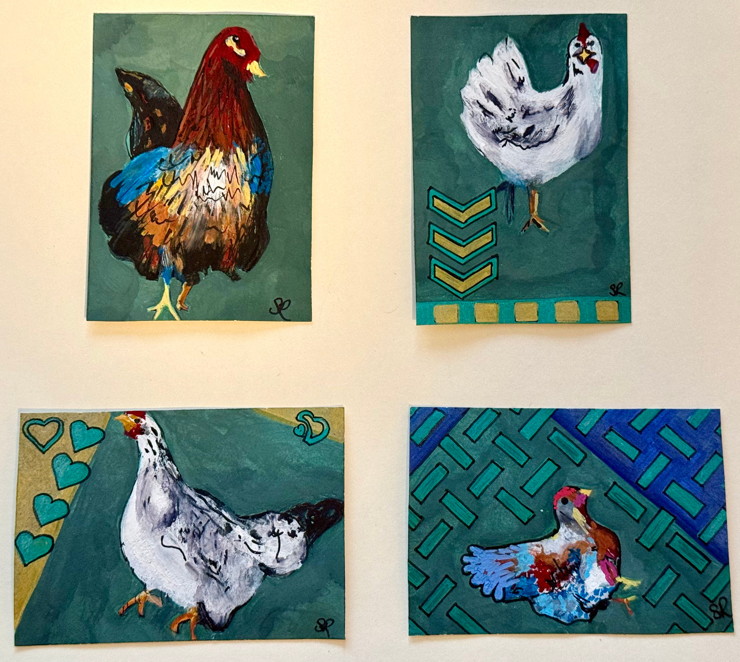 Cage Free Chicken ACEO Card Mini Collectible Art
