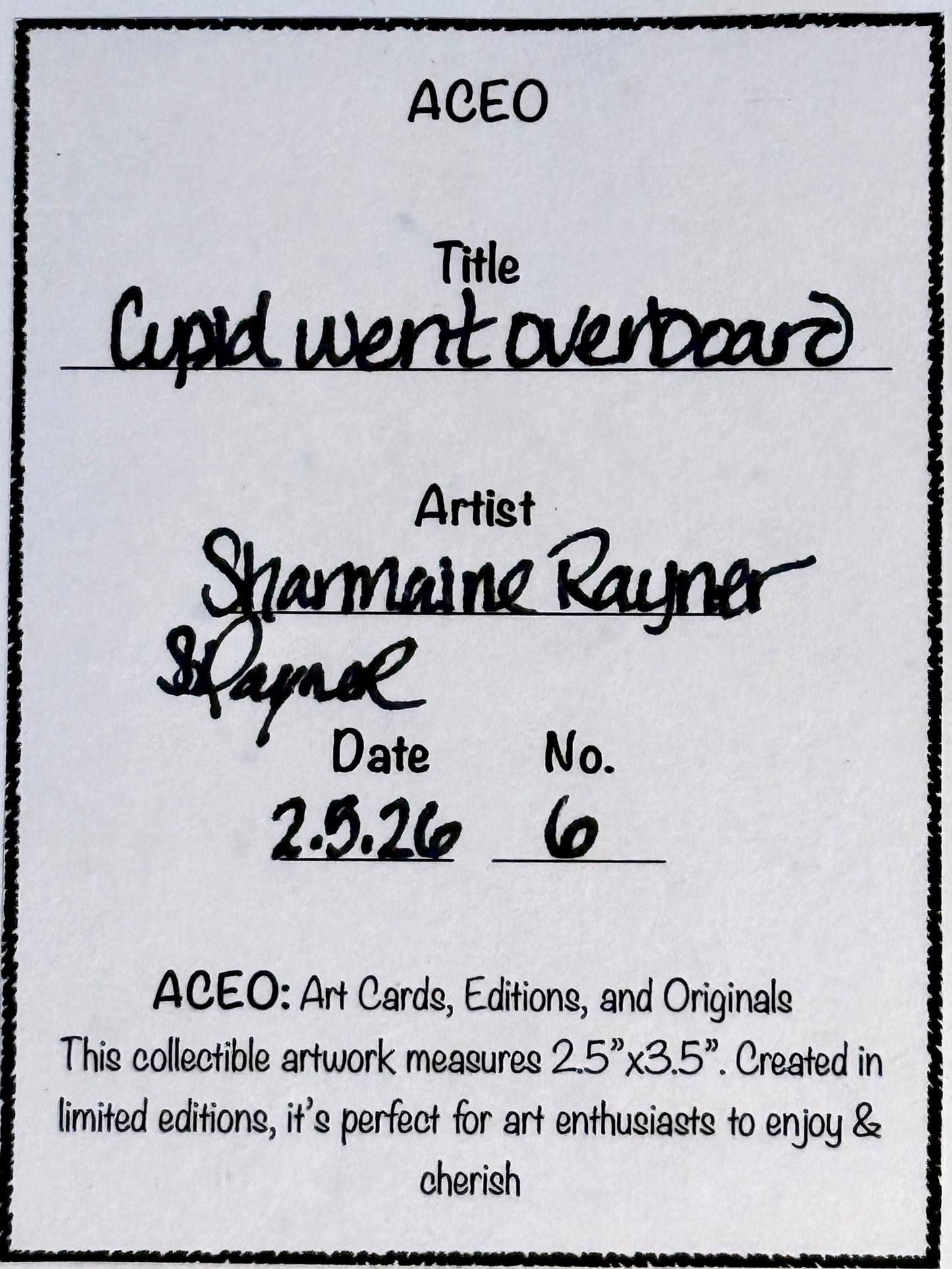 Love & Tranquility ACEO Card Mini Collectible Art