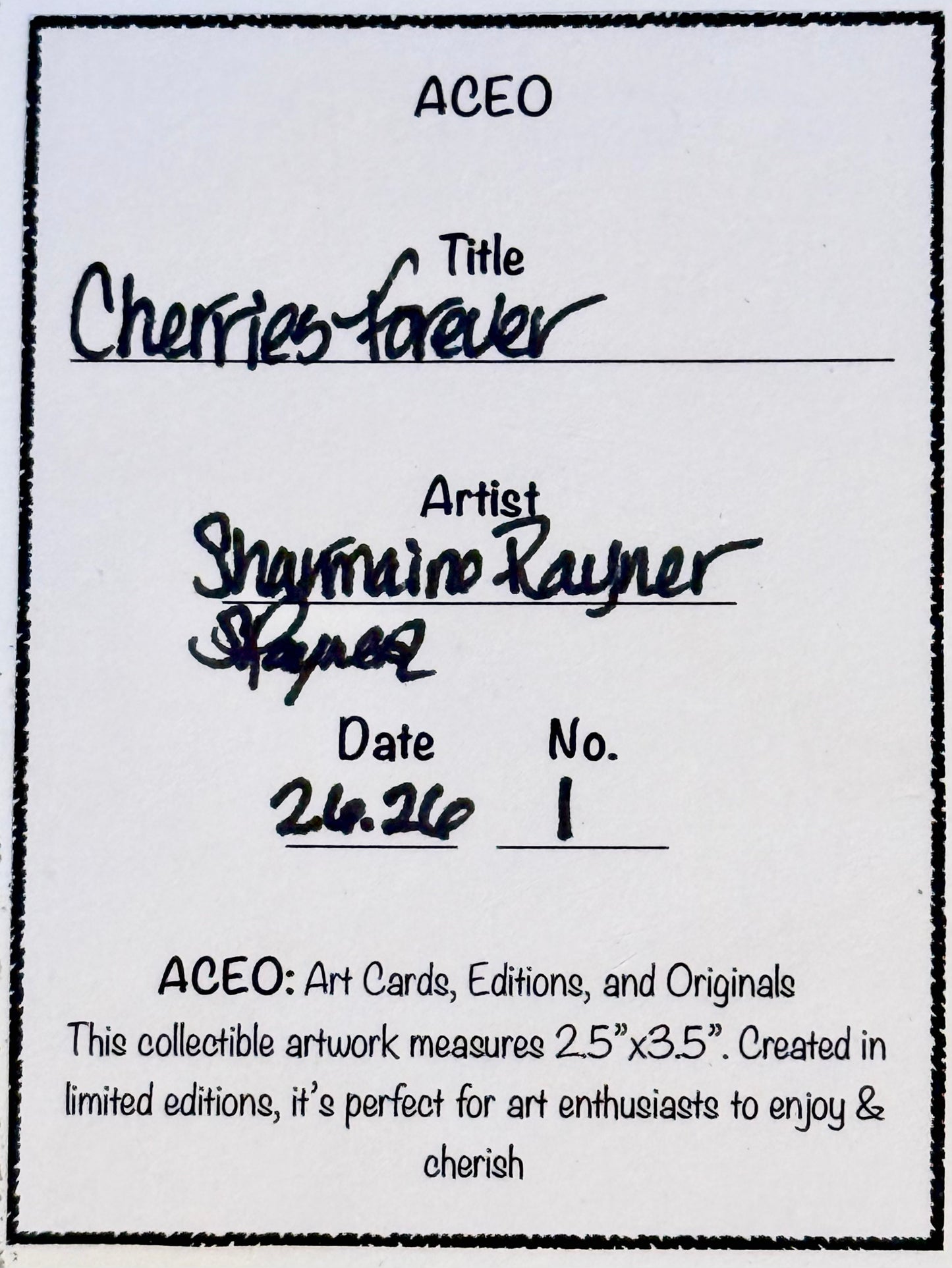 Cherries Forever ACEO Card Mini Collectible Art