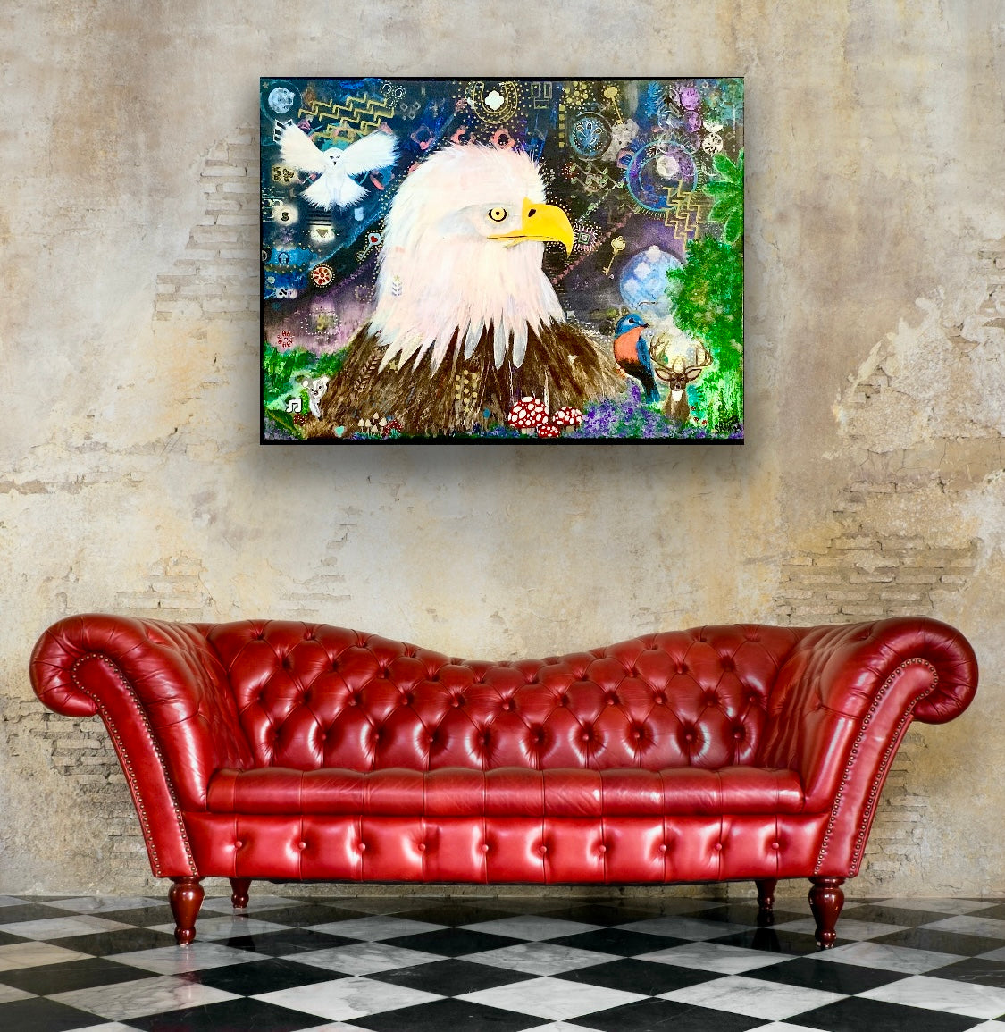 Mystics Eagle and Friends 18"x24" Acrylic on Canvas Painting by Sharmaine Rayner