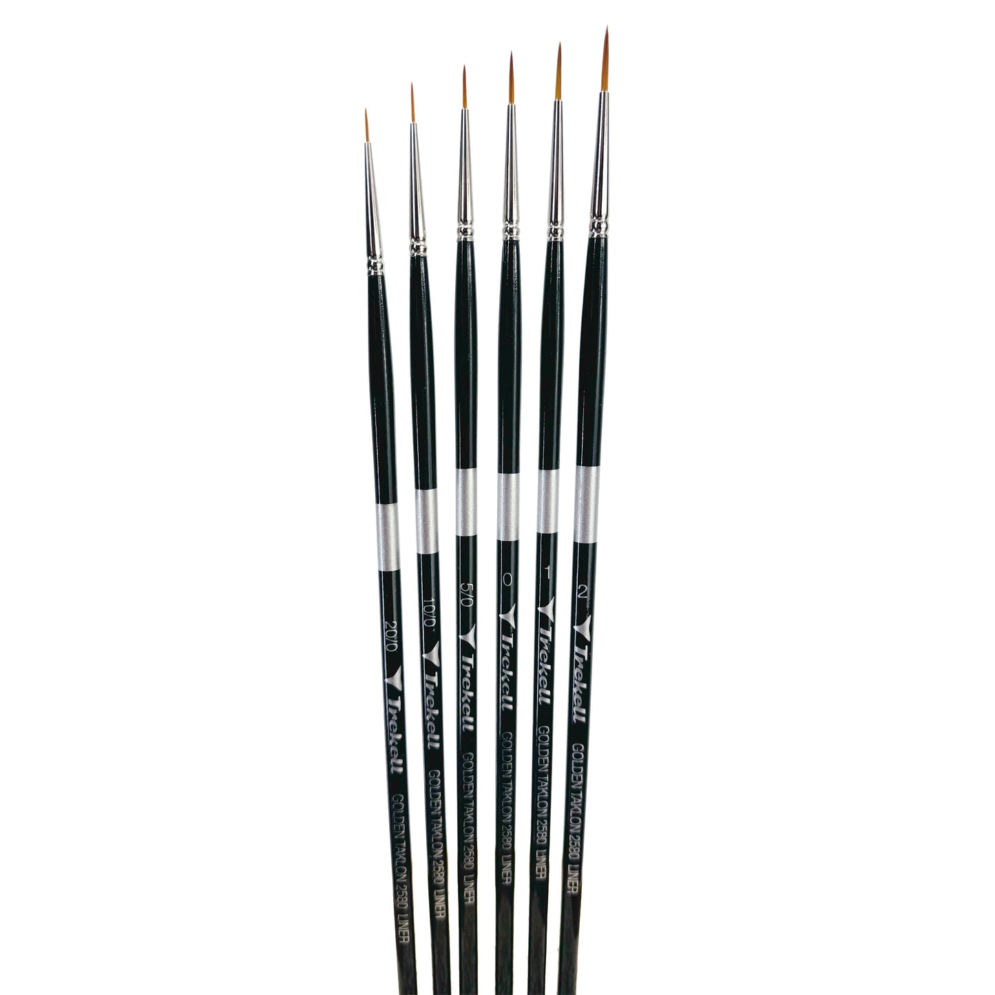 Trekell Golden Taklon Long Handle Artist Brush - Complete Set - Liner