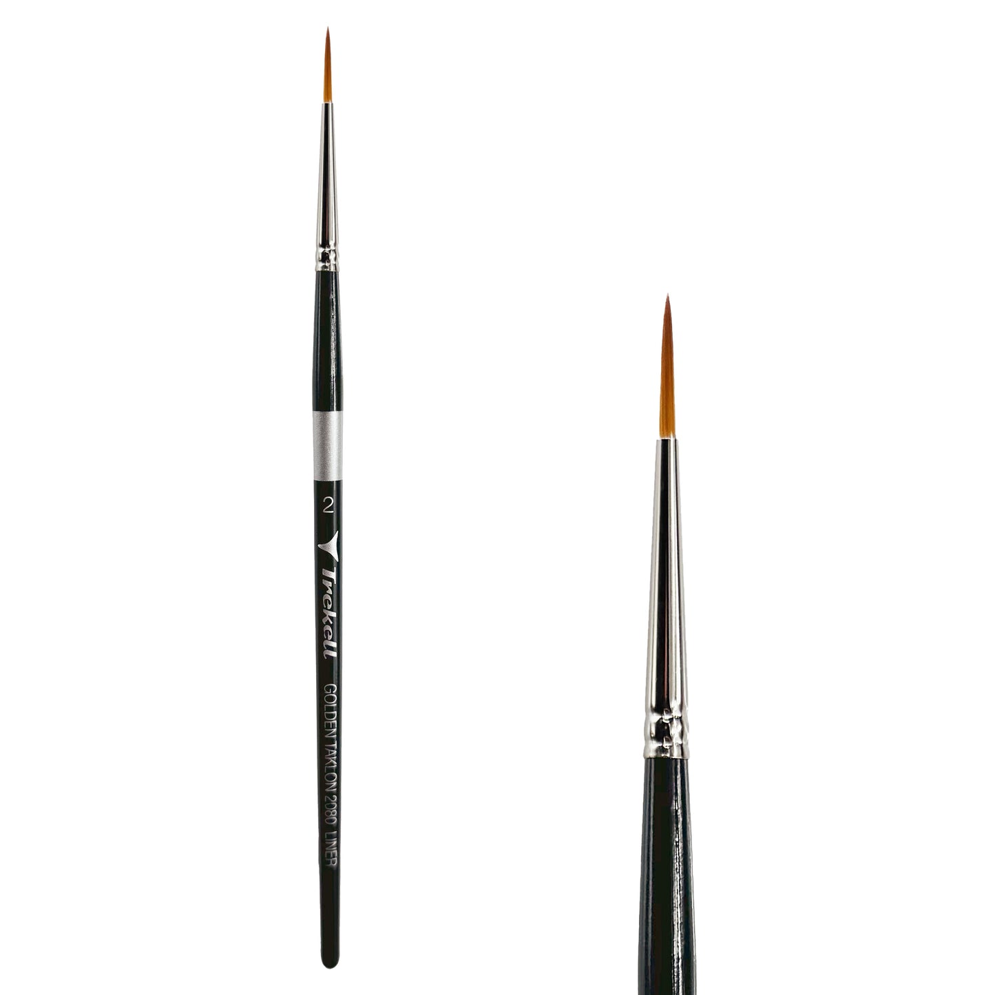 Trekell Golden Taklon Short Handle Artist Brush - Size #2 Liner