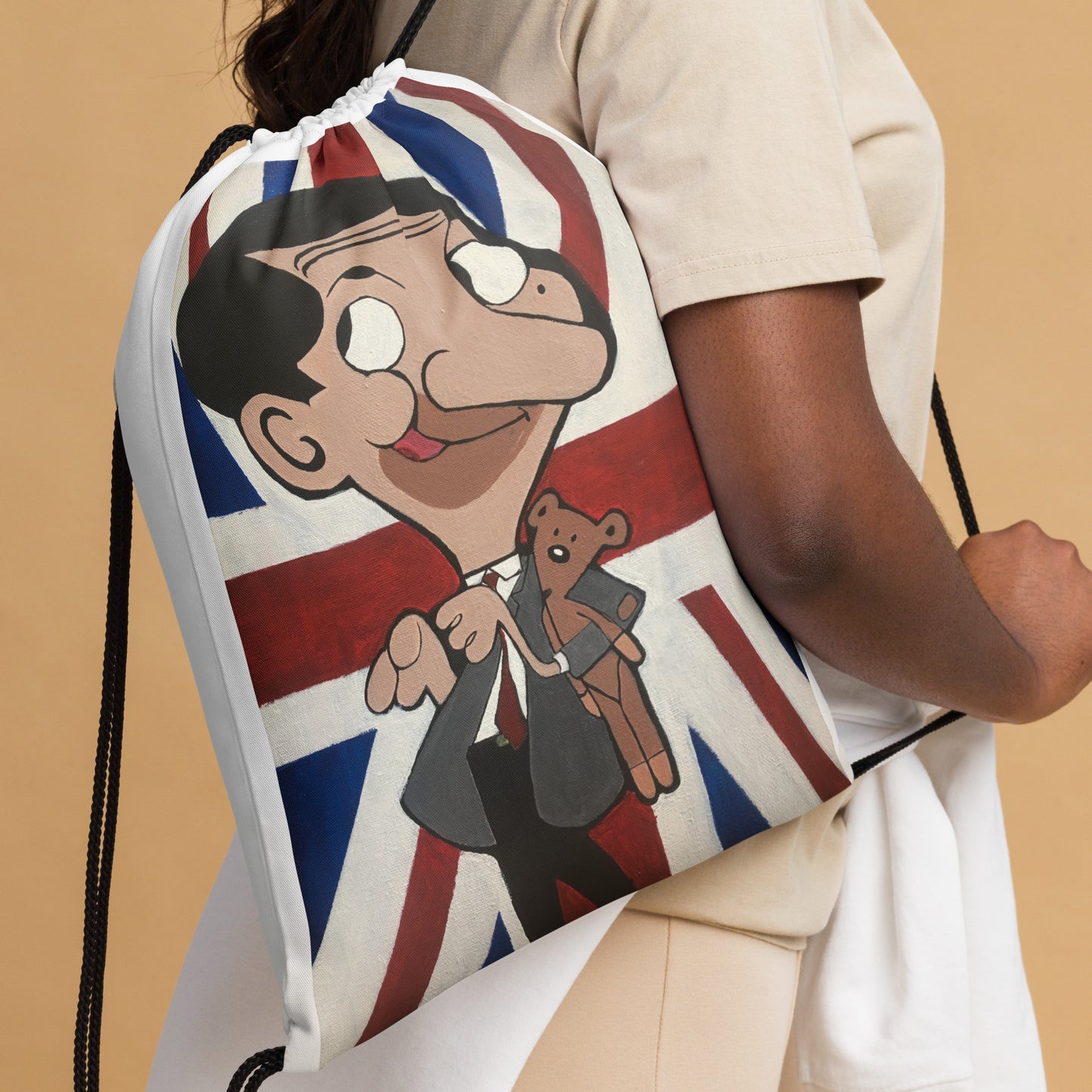 Mr. Bean Drawstring Bag