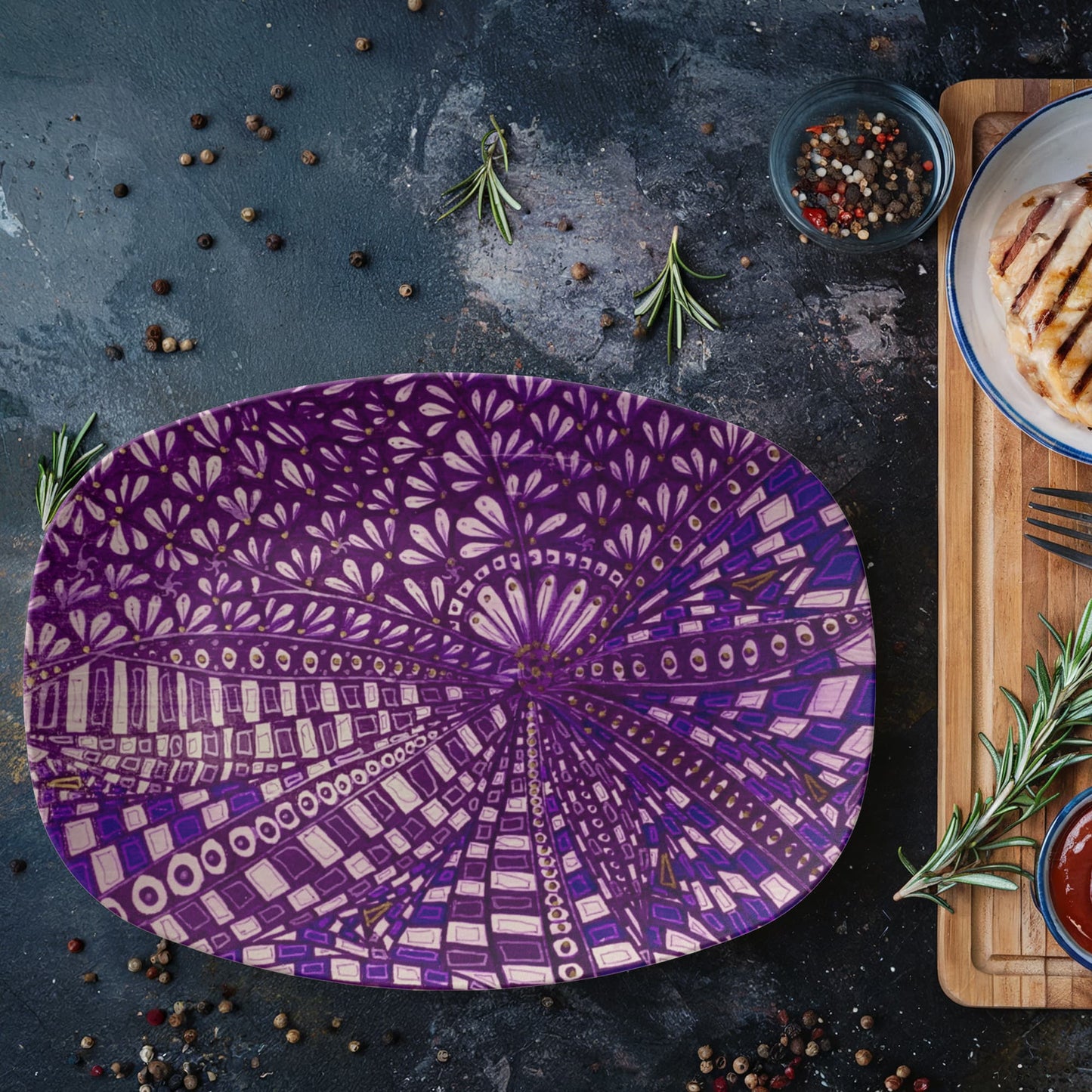 Purple Doodle Platter