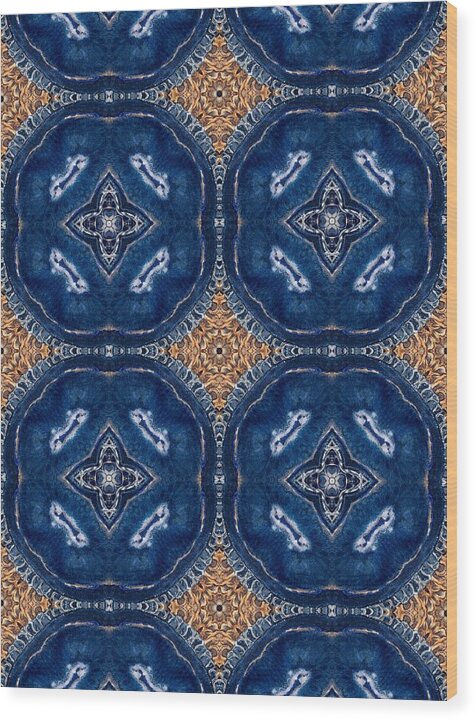 Blue Striped Agate Abstract I - Wood Print