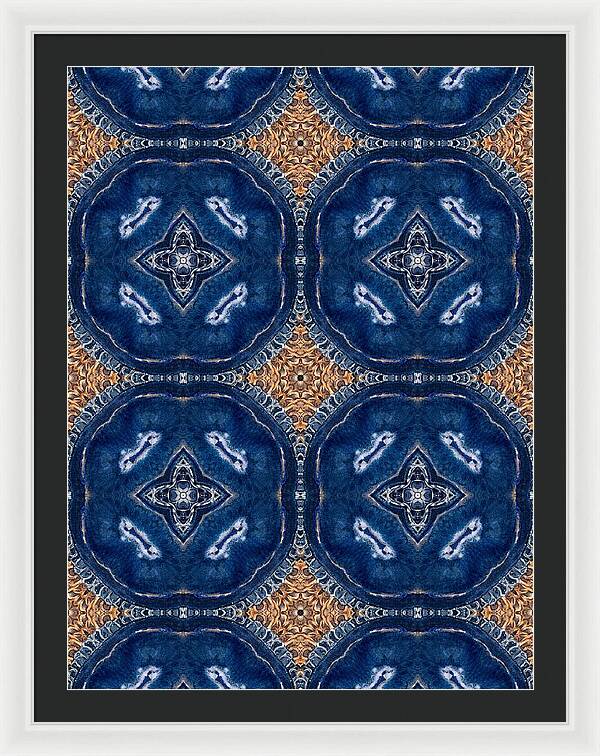Blue Striped Agate Abstract I - Framed Print