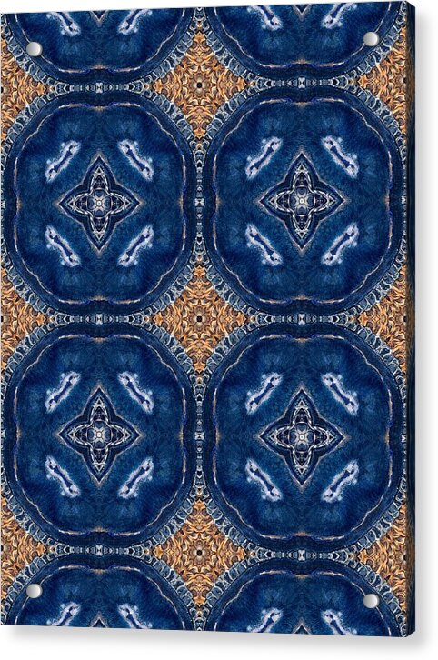 Blue Striped Agate Abstract I - Acrylic Print