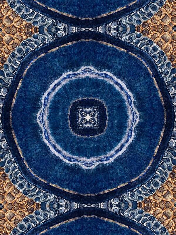 Blue Striped Agate Abstract II - Art Print