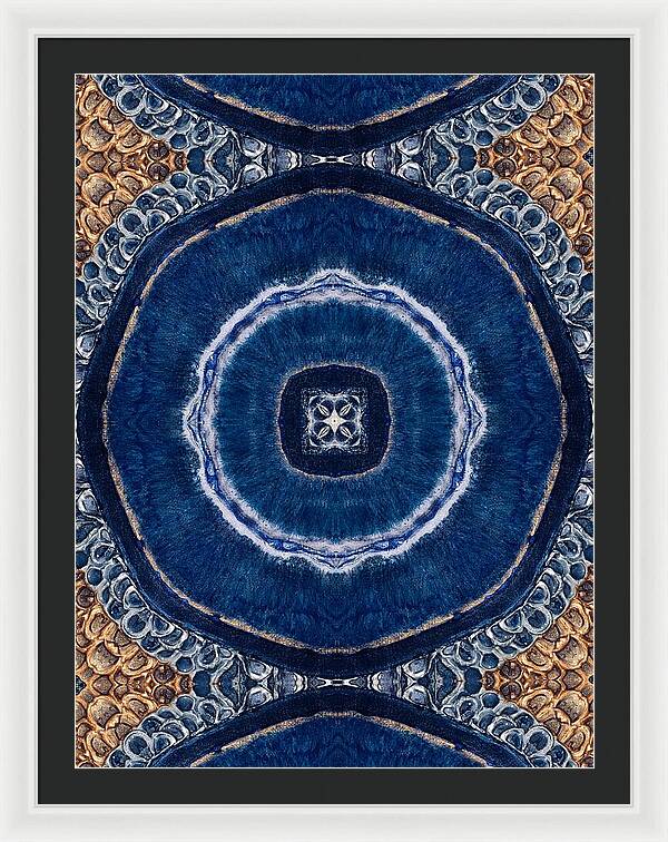 Blue Striped Agate Abstract II - Framed Print