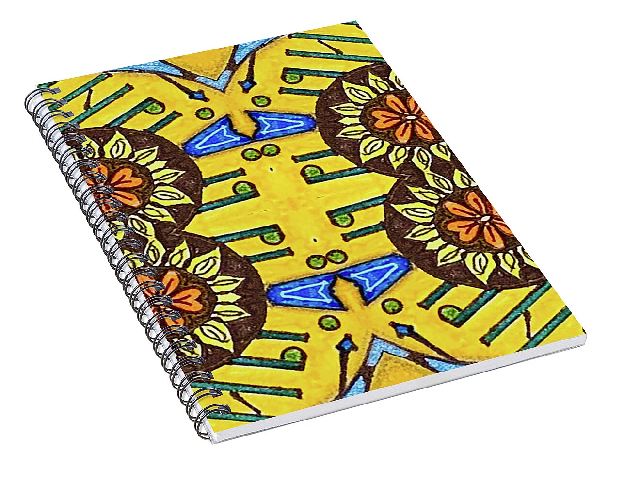 Flower Doodle Drawing II - Spiral Notebook