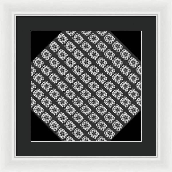 Flower Doodle Pattern I - Framed Print