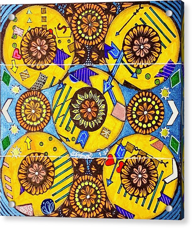 Flower Doodle - Acrylic Print