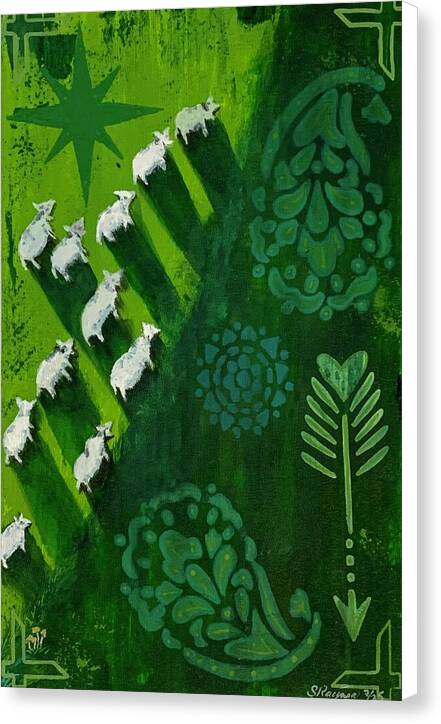 Goats in a Field - Canvas Print