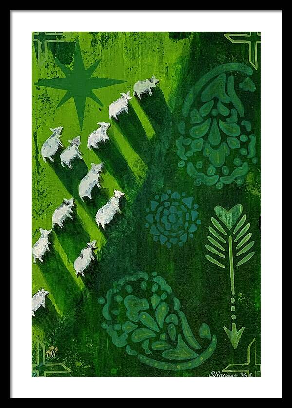 Goats in a Field - Framed Print