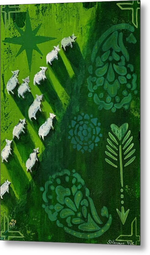 Goats in a Field - Metal Print