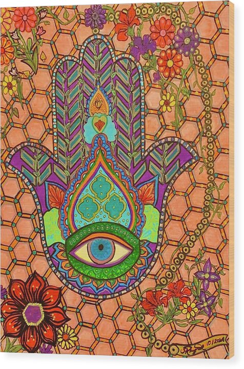 Hamsa Protection - Wood Print