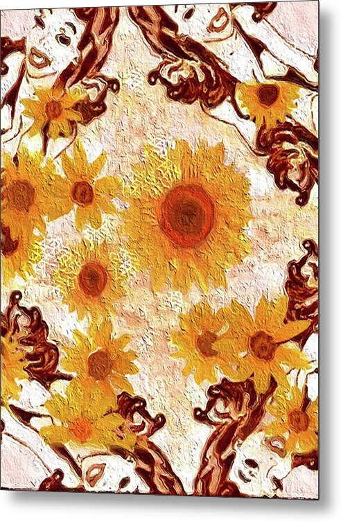 Pin Up Flower Girl - Metal Print