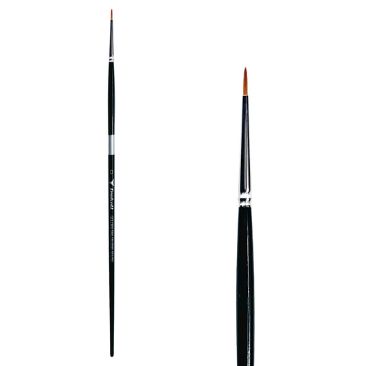 Trekell Golden Taklon Long Handle Artist Brush -  Size #0 Round