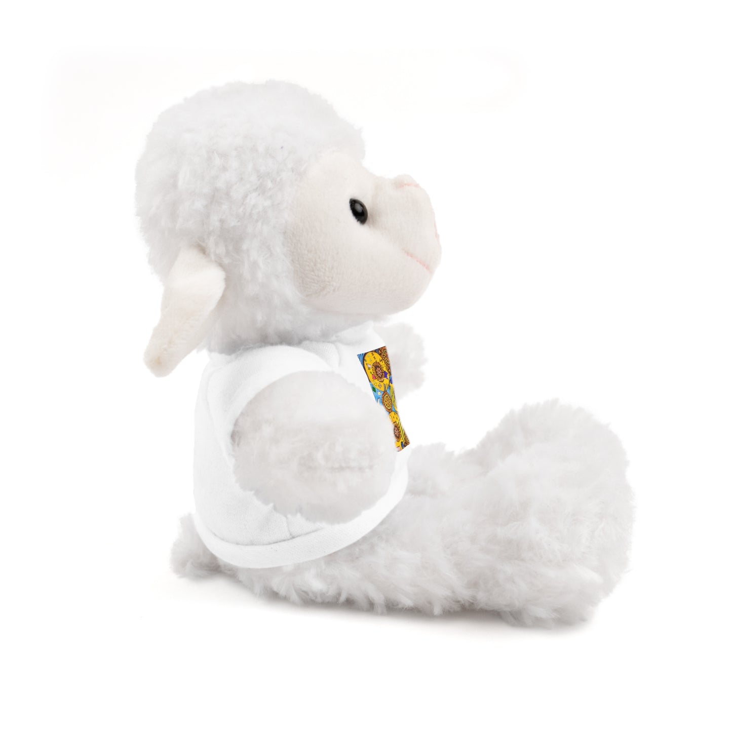 Plush Teddy Bear with Flower Doodle Tee