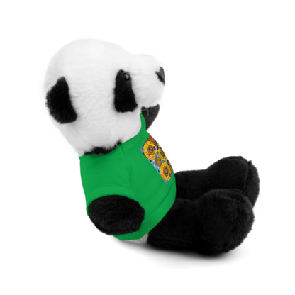 Plush Teddy Bear with Flower Doodle Tee