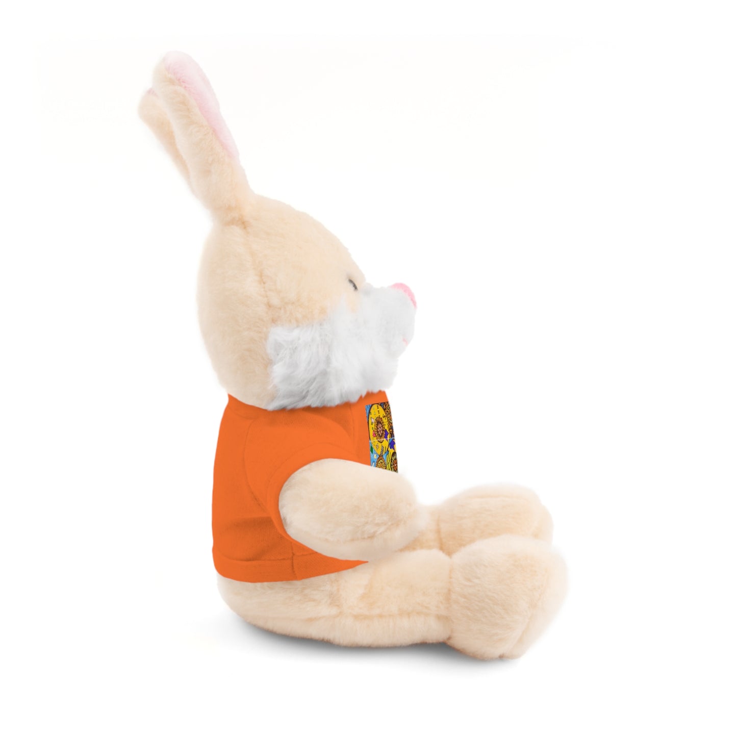 Plush Teddy Bear with Flower Doodle Tee