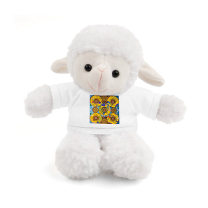 Plush Teddy Bear with Flower Doodle Tee