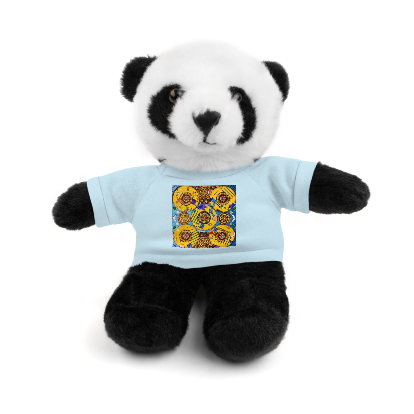 Plush Teddy Bear with Flower Doodle Tee
