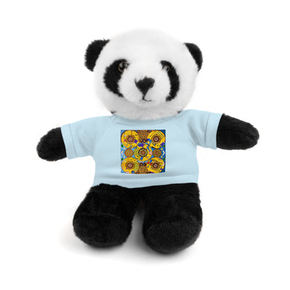 Plush Teddy Bear with Flower Doodle Tee