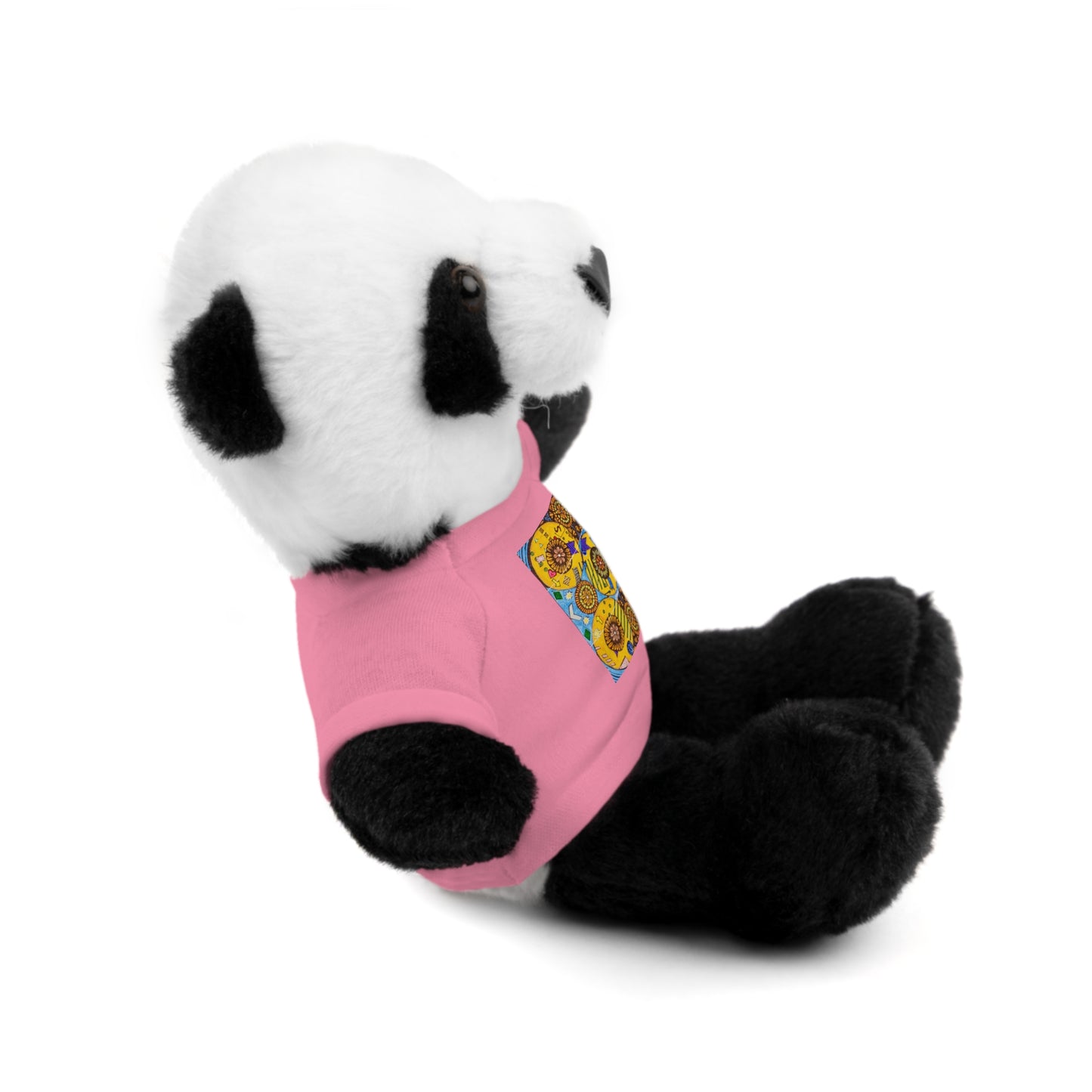 Plush Teddy Bear with Flower Doodle Tee