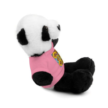 Plush Teddy Bear with Flower Doodle Tee