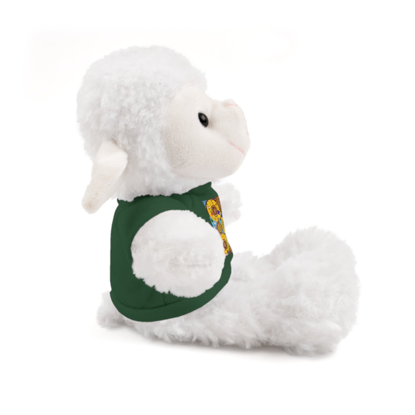Plush Teddy Bear with Flower Doodle Tee