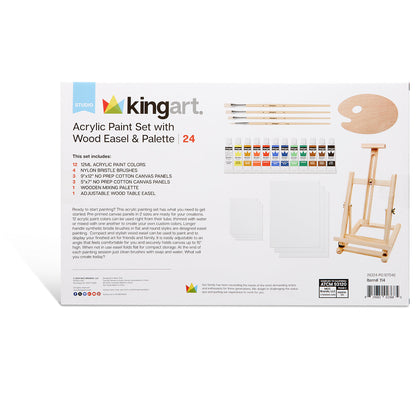 Acrylic Painting Set with Table Easel, 24 pc