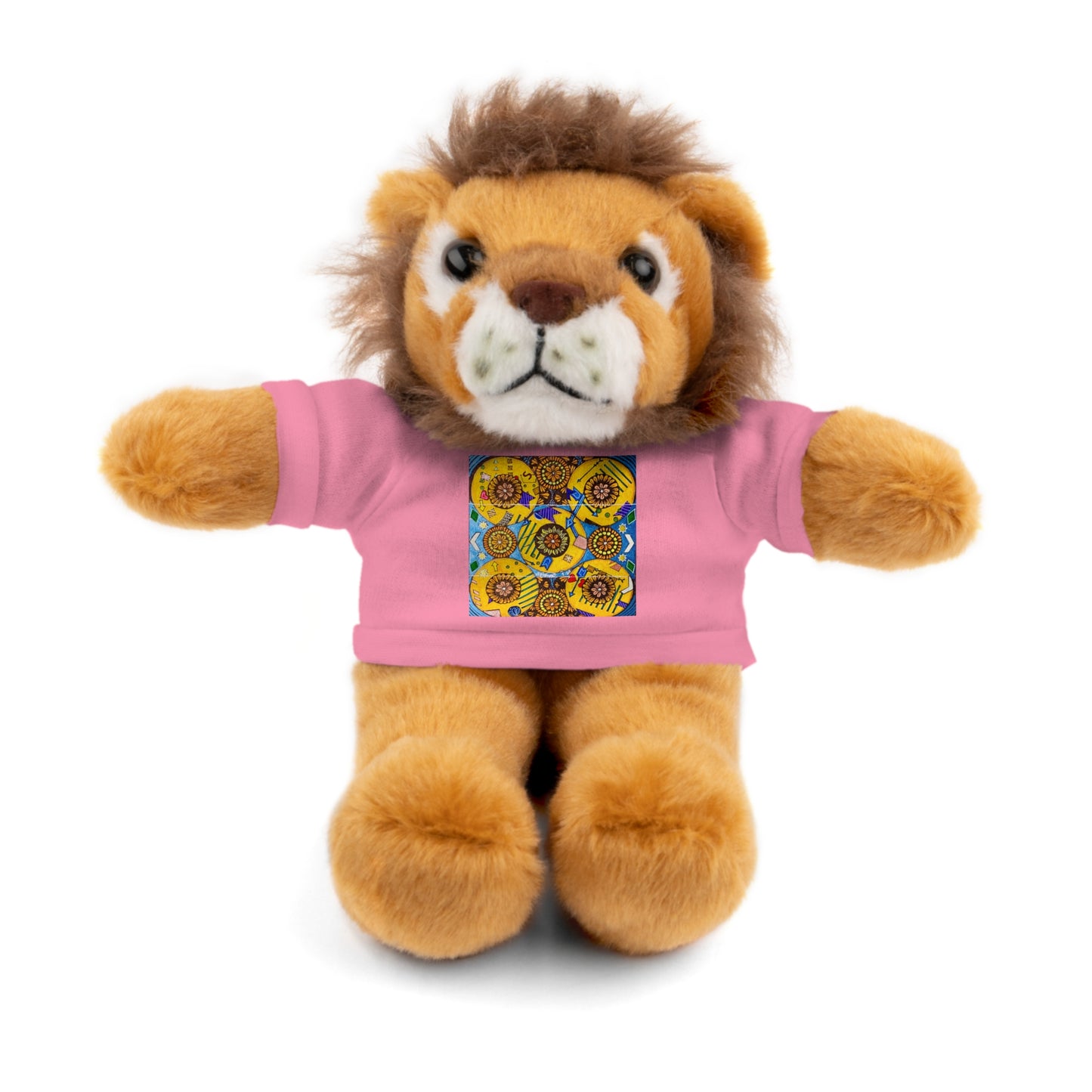 Plush Teddy Bear with Flower Doodle Tee