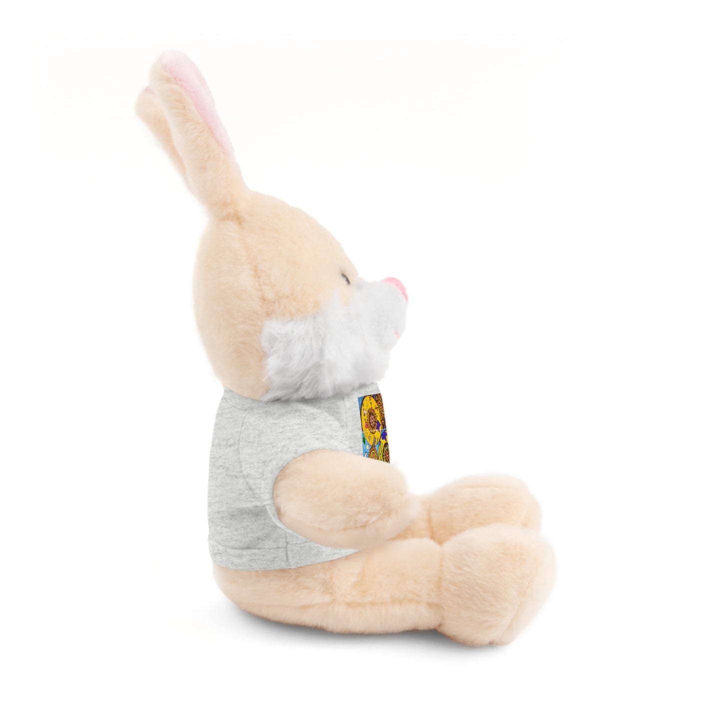 Plush Teddy Bear with Flower Doodle Tee