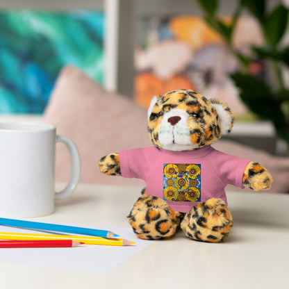 Plush Teddy Bear with Flower Doodle Tee