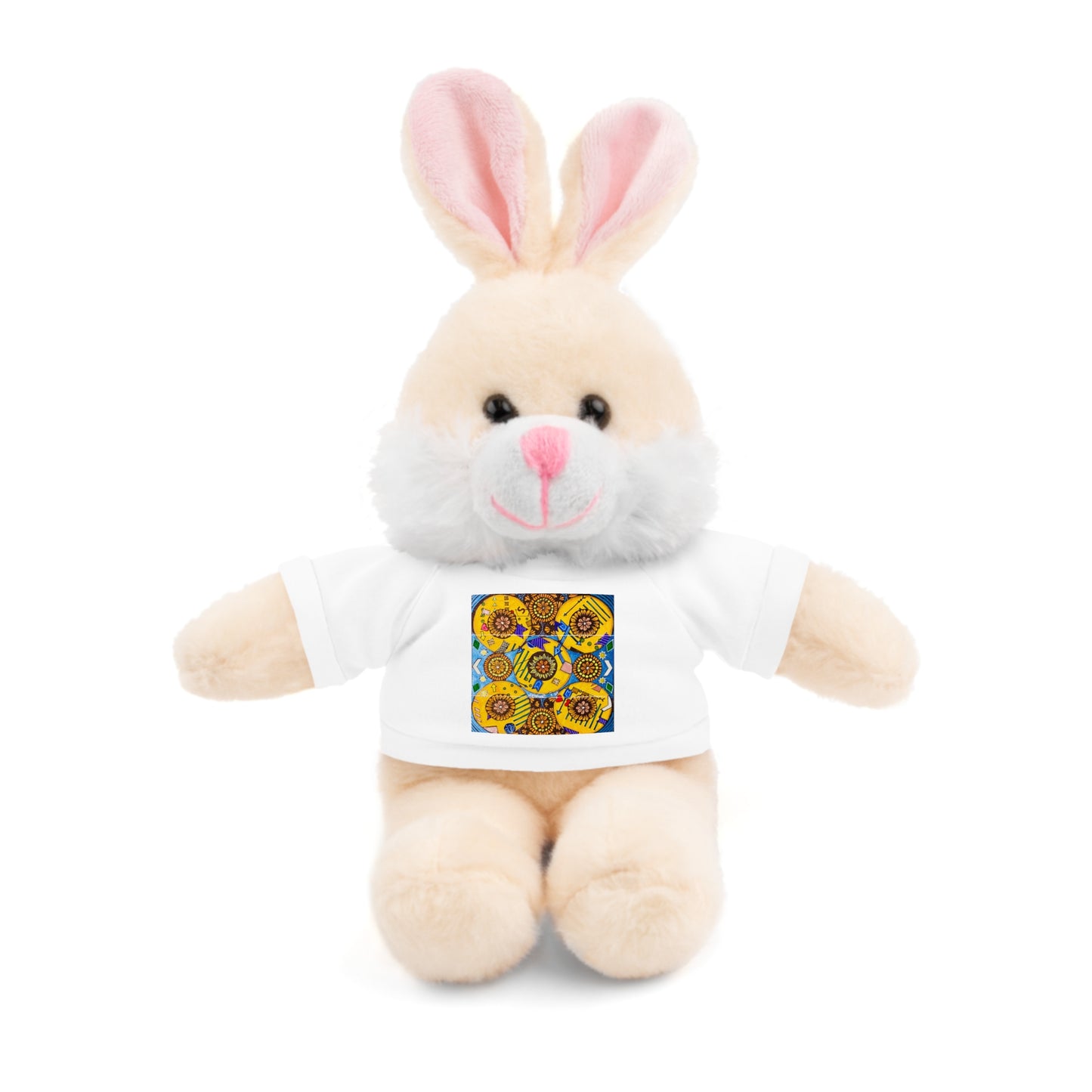 Plush Teddy Bear with Flower Doodle Tee