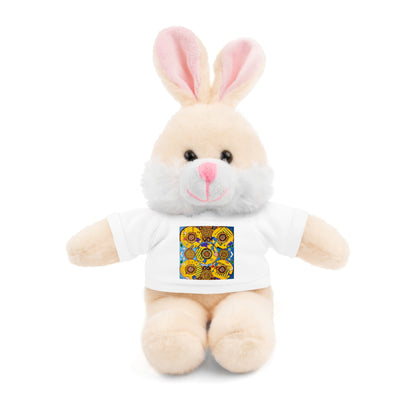 Plush Teddy Bear with Flower Doodle Tee