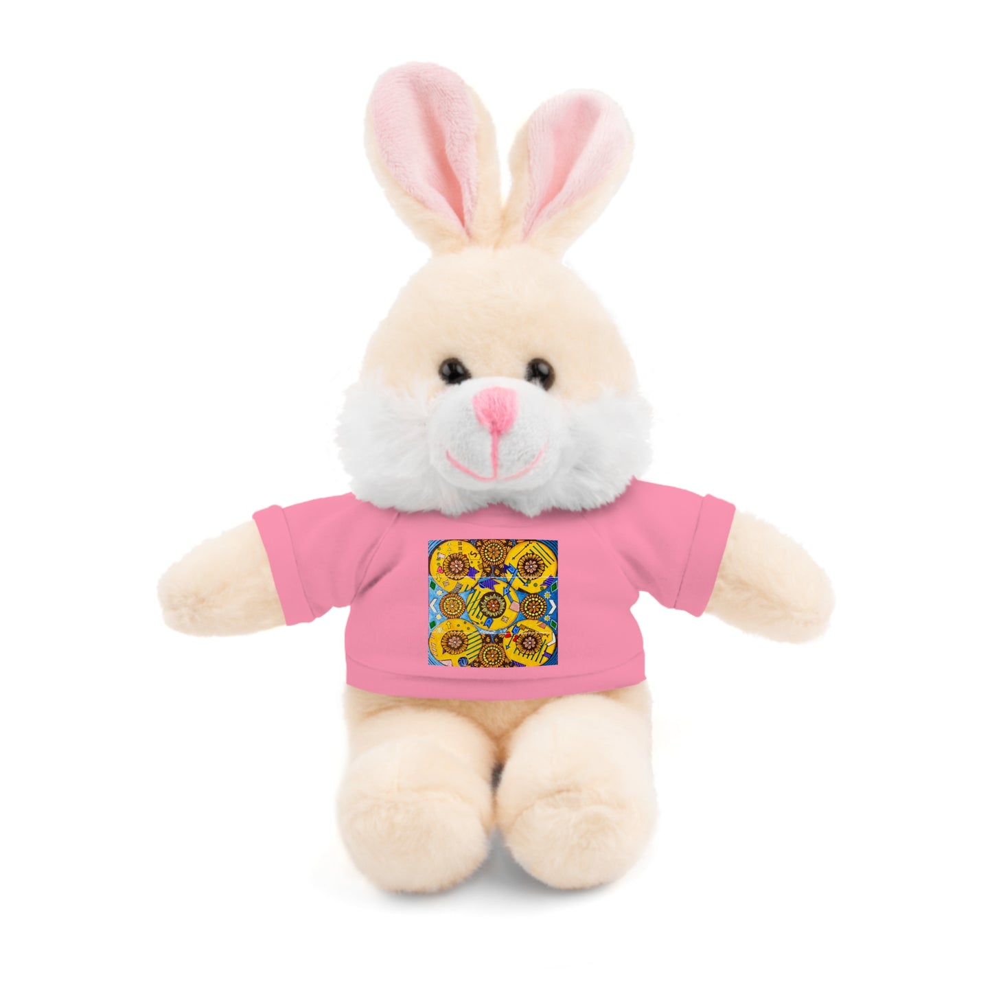 Plush Teddy Bear with Flower Doodle Tee