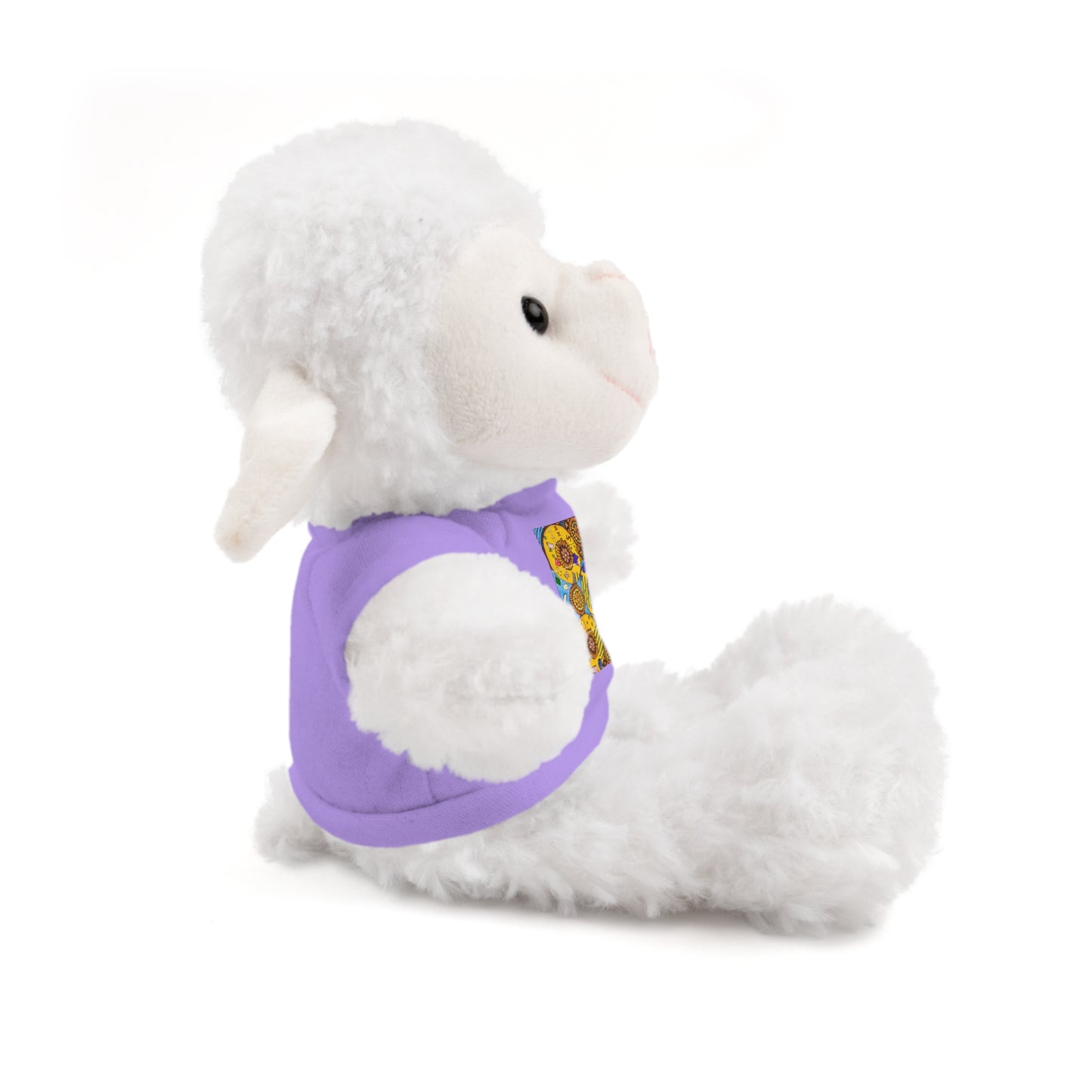 Plush Teddy Bear with Flower Doodle Tee