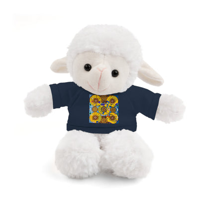 Plush Teddy Bear with Flower Doodle Tee