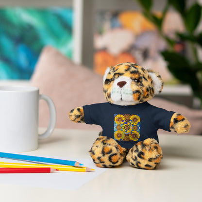 Plush Teddy Bear with Flower Doodle Tee