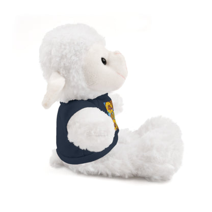 Plush Teddy Bear with Flower Doodle Tee
