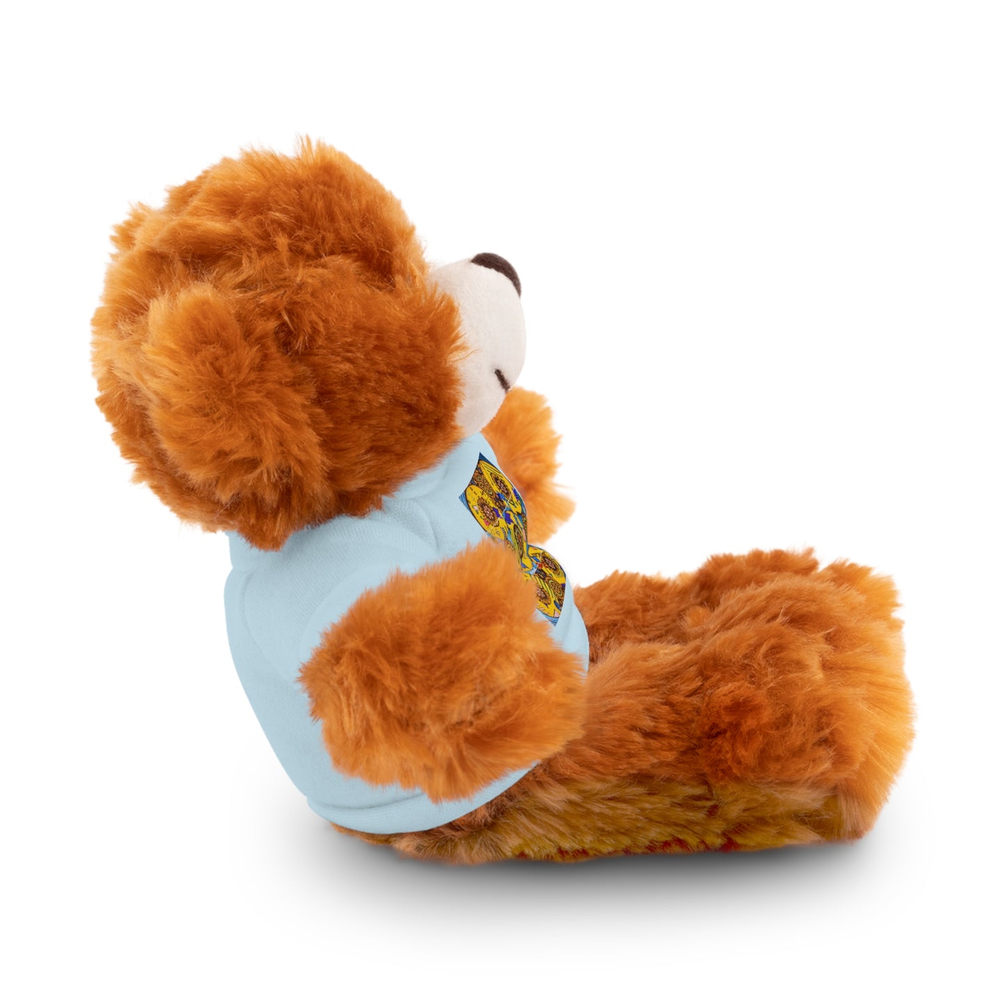 Plush Teddy Bear with Flower Doodle Tee